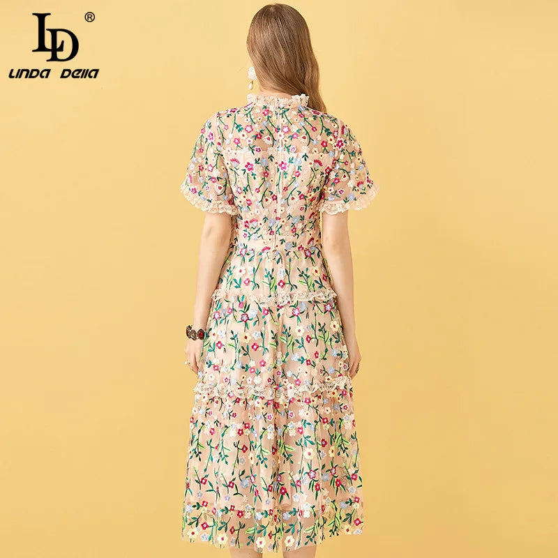 Flowers Embroidery Dress