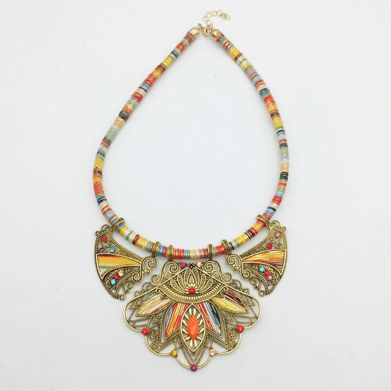 Bohemian Vintage Enamel Rhinestone Jewelry Set