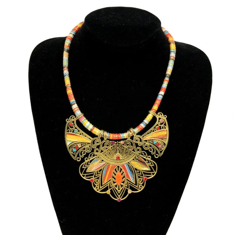 Bohemian Vintage Enamel Rhinestone Jewelry Set