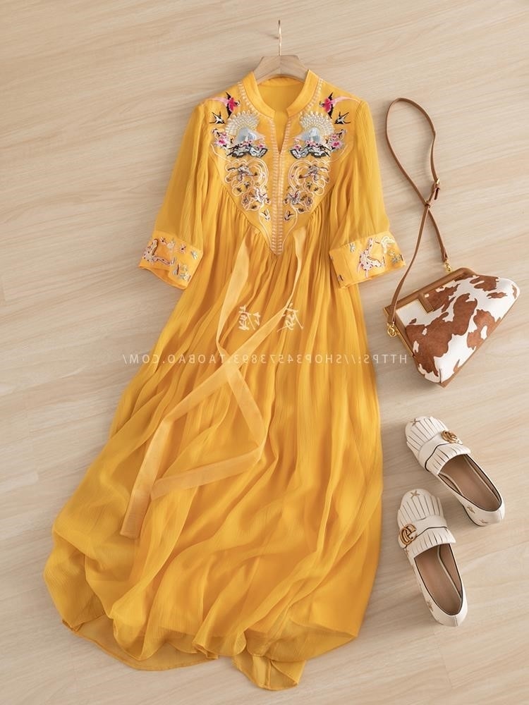 Ethereal  Embroidery Chiffon Dress