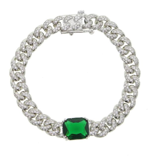 Green Baguette Stone Bracelet - SHANIRE