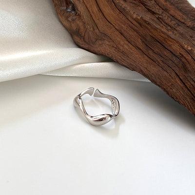 Cross Curve Line Opening Ring - SHANIRE