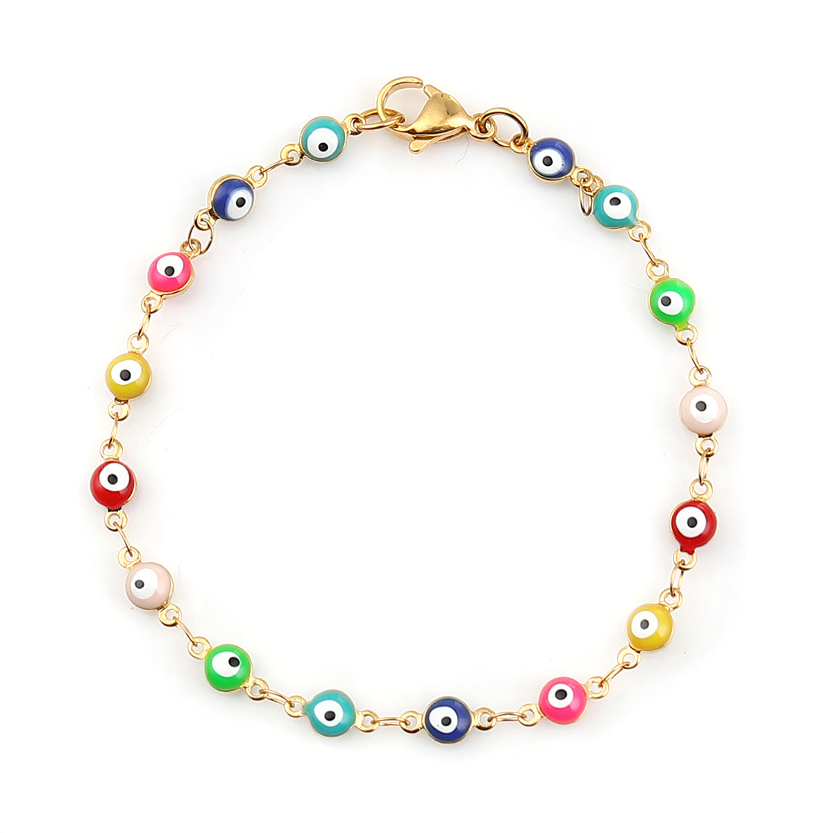 Multicolor Evil Eye Anklet