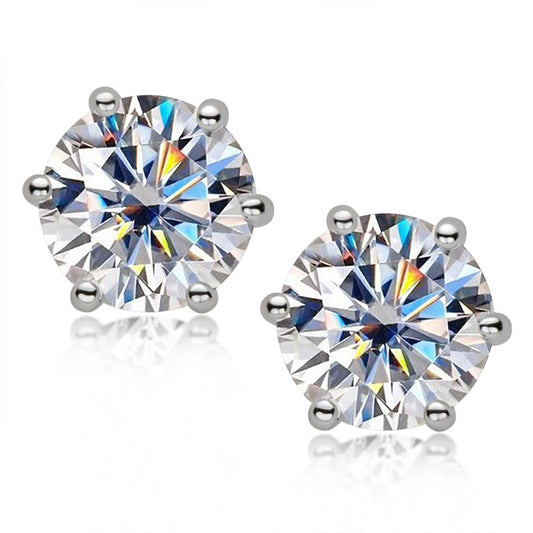 White Gold Stud Earrings